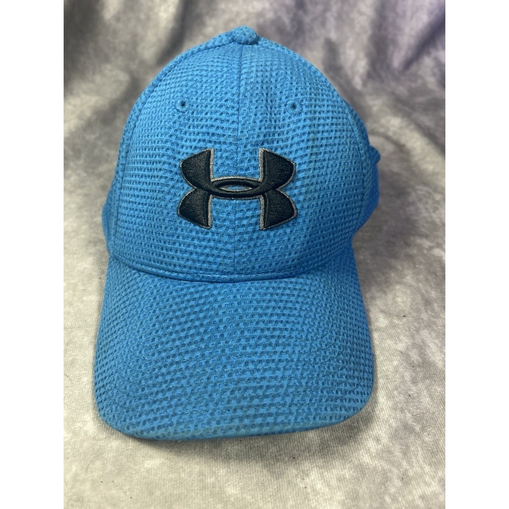 Under Armour Blue Stretch Fit Hat Cap L/XL HeatGear Athletic Flex Fit
